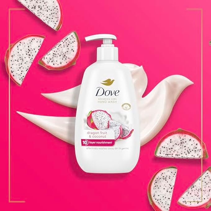 Dove ADVANCED CARE HAND WASH 4 COUNT FOR EFFECTIVELY WASHING AWAY DIRT & GERMS, DRAGONFRUIT & COCONUT WITH 10-LAYER NOURISHMENT - Image 4